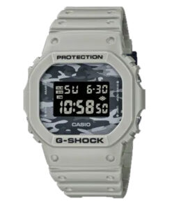 casio g-shock dw-5600ca-8dr camoufalg multi digital dial white resin strap for mens sports watch