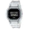 casio g-shock dw-5600ske-7dr transparent resin strap multi function dial for mens wrist watch