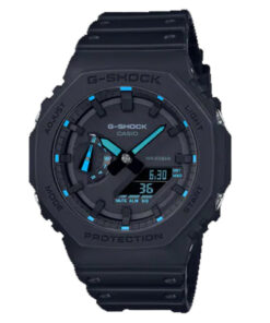casio g-shock ga-2100-1a2dr black resin starp analog digital multi dial sports watch