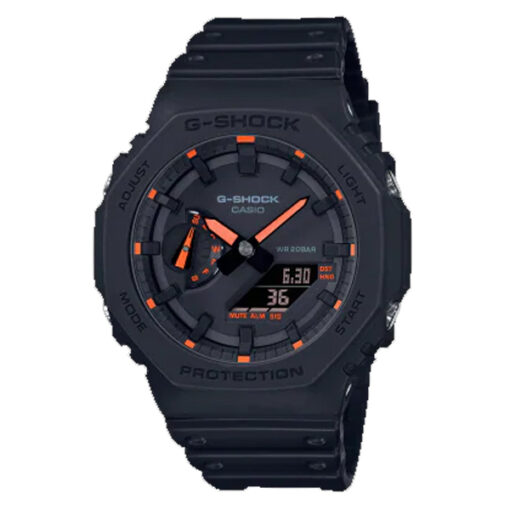 casio g-shock ga-2100-1a4dr black carbon core guard analog multi dial black resin strap mens sports watch