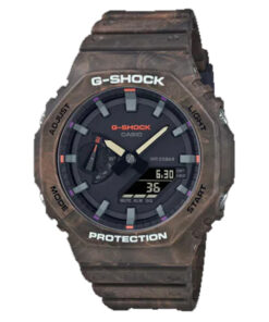 casio g-shock ga-2100fr-5adr analog digitl dial mens wrist watch in brown resin strap