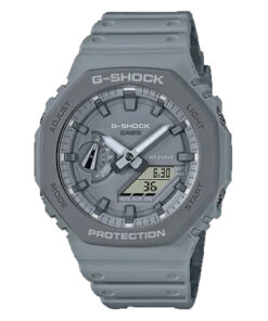 casio g-shock ga-2110et-8adr grey resin band shock resistant multi dial mens watch