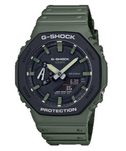 casio g-shock ga-2110su-3adr multi dial world time mens watch in green resin band