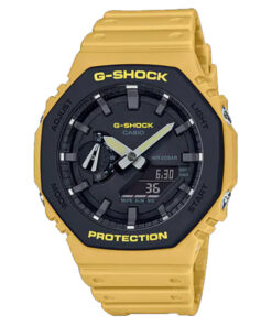 casio g-shock ga-2110su-9adr yellow resin band youth wrist watch