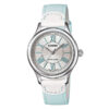 casio-ltp-e113l-4a silver roman dial blue leather band female wrist watch