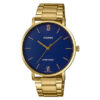 casio mtp-vt01g-2b golden stainless steel & blue dial men's analog wrist watch
