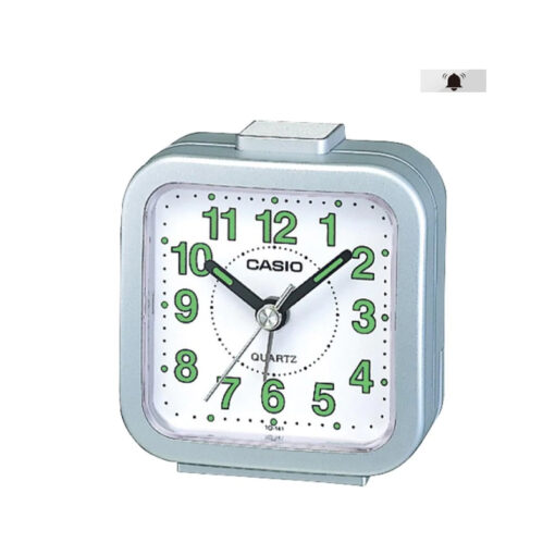 casio tq-141-8d silver resin frame alarm clock