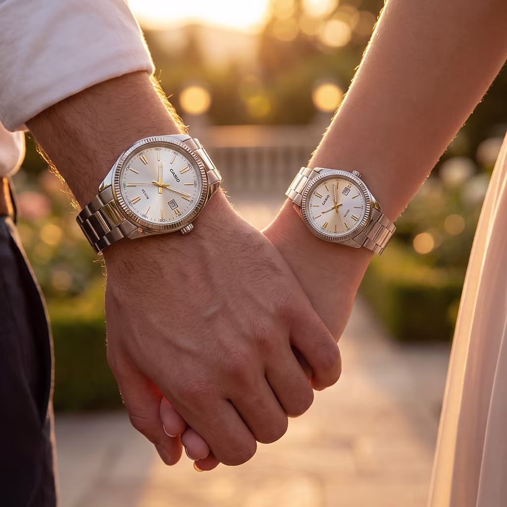Original Casio Premium Anniversary Couple Watches Pakistan - Image 2