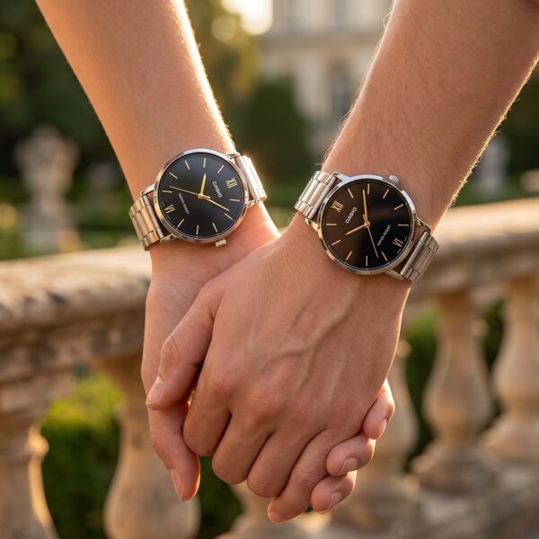 Alternative view of Classic Black Dial Couple Watches | Original Casio His & Her Gift