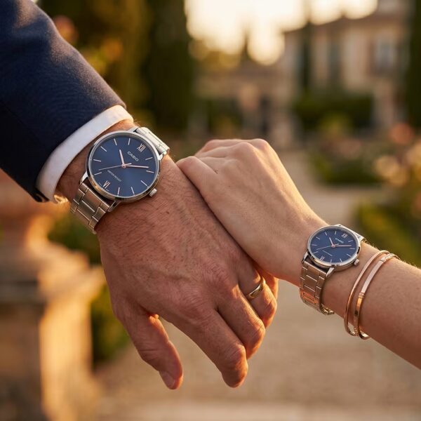 Alternative view of Minimalist Blue Dial Premium Couple Watches Pakistan Gift Set