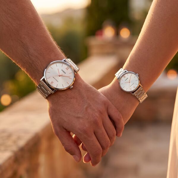 Alternative view of Elegant Silver Couple Wedding & Anniversary Watches Pakistan