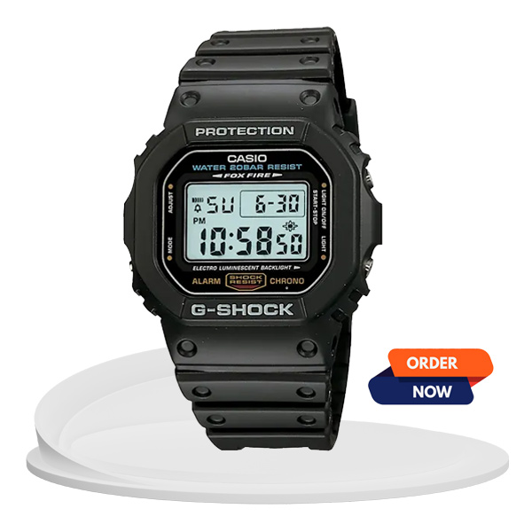 Casio DW-5600E-1VD G-Shock Series Men’s digital wrist watch in square black design