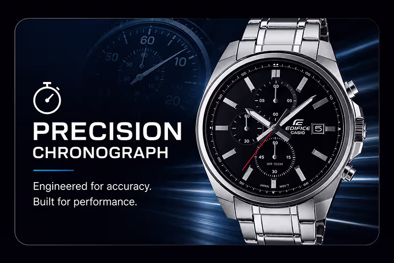 Edifice watches feature Precision Chronograph watchcentre Pakistan