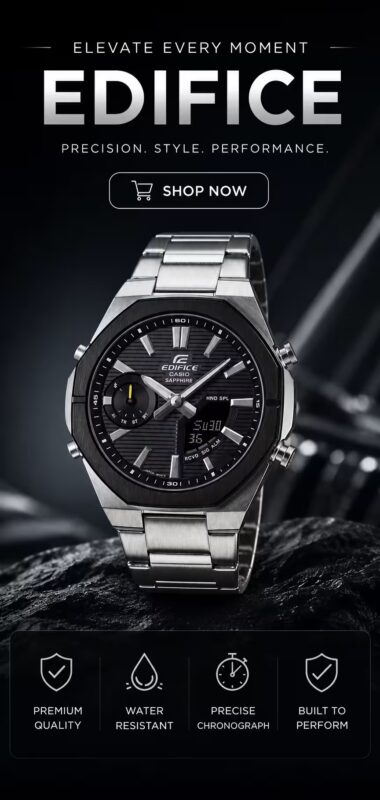 Casio Edifice watches cta banner mobile watch centre Pakistan