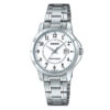 ltp-v004d-7b white numeric dial silver stainless steel female gift wrist watch