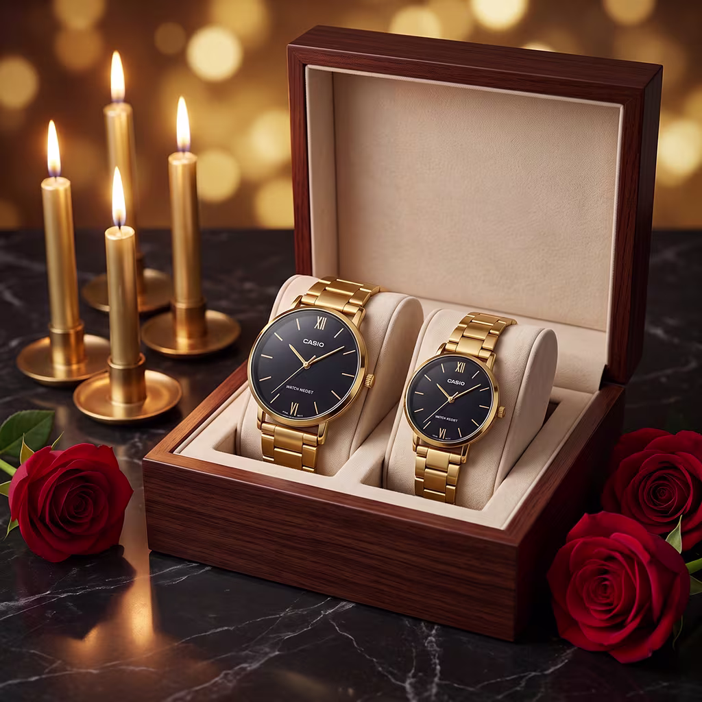 Luxury Gold Couple Wedding & Anniversary Gift Watches Pakistan - Image 3