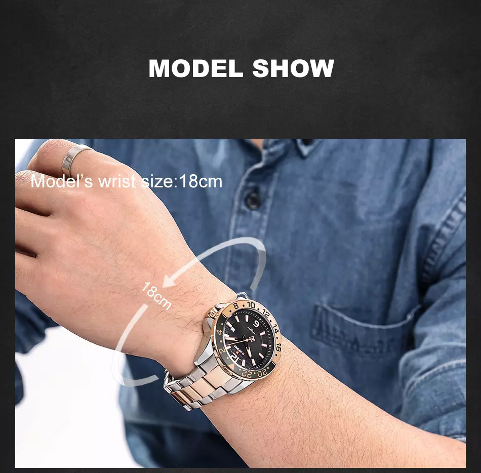 NaviForce-9192 men's luxury wrist watch model display