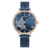NaviForce-NF5011 blue mesh chain butterfly printed blue dial ladies hand watch