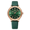 NaviForce NF5020 green leather strap stylish green dial ladies analog fashion wrist watch