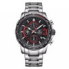 NaviForce NF8017 silver stainless steel black dial men's chronograph wrist watch
