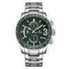 NaviForce-NF8017 silver stainless steel green dial men's chronograph watch