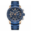 NaviForce-NF8017 golden stainless steel stylish golden dial men's chronograph gift watch