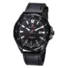 NaviForce-NF9056 black leather strap black analog dial men's wrist watch