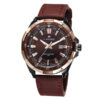NaviForce-NF9056 brown leather strap brown analog dial men's wrist watch