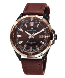 NaviForce-NF9056 brown leather strap brown analog dial men's wrist watch
