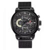 NaviForce-NF9068 black mesh chain luxury multi dial watch