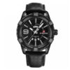 NaviForce-NF9117L black leather strap black analog dial men's wrist watch