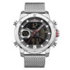 NaviForce-NF9172 silver mesh chain black dial men's luxury watch