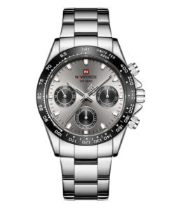 NaviForce NF9193 silver stainless steel multi hand dial men's wrist watch
