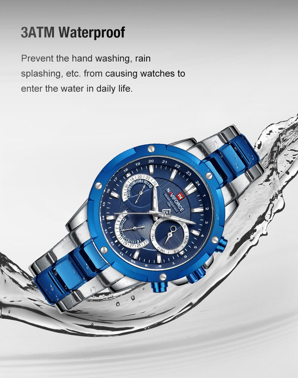 NaviForce-NF9196S 3ATM water resistant men's wrist watch