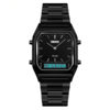 skmei 1220 black stainless steel men's analog digtial wrist watch