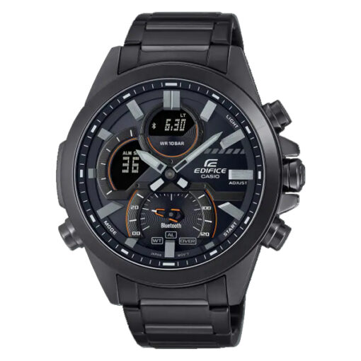 Casio Edifice-ECB-30DC-2A smart phone link men's wrist watch in black stainless steel & black analog digital dial