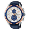 Casio Edifice EFR-539L-7C Blue leather strap multi color dial men's chronograph dress wrist watch