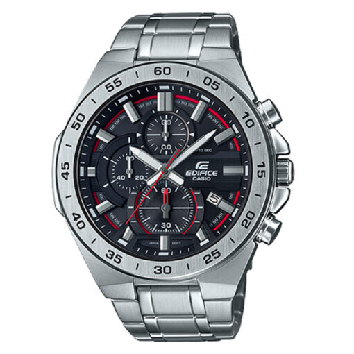 Casio Edifice-EFR-564D-1A silver stainless steel black dial men's chronograph sports watch