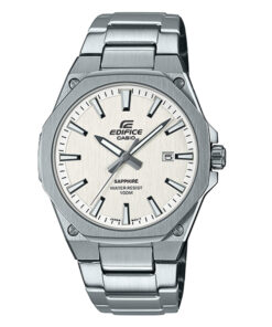 Casio Edifice EFR-S108D-7AV silver stainless steel white analog dial men's watch
