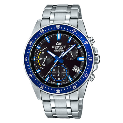 Casioe-Edifice-EFV-540D-1A2V silver stainless steel black dial men's chronograph wrist watch