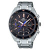 Casio-Edifice-EFV-590D-1AV silver stainless steel black dial men's chronograph wrist watch