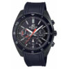 Casio-Edifice-EFV-590PB-1AV black resin band black dial men's chronograph watch