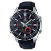 Casio-Edifice-EFV-C100L-1A black leather strap black analog digital dial men's dress watch