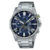 Casio-Edifice-EQB-1200D-2A silver stainless steel blue dial men's chronograph wrist watch
