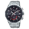 Casio-Edifice-EQS-920DB-1AV silver stainless steel black dial men's solar powered chronograph watch