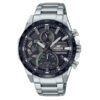 Casio-Edifice-EQS-940DB-1AV silver stainless steel black dial men's chronograph hand watch