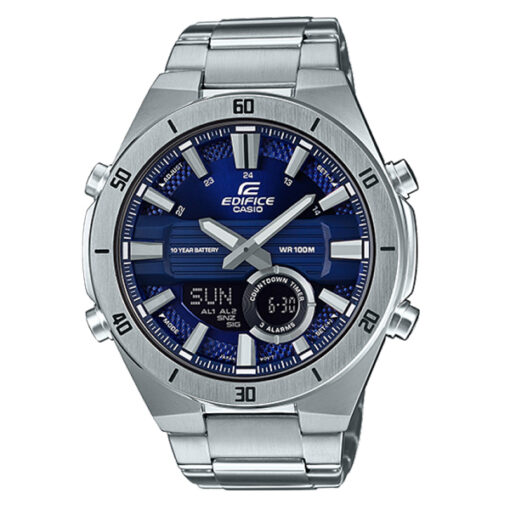 Casio-Edifice-ERA-110D-2AV silver stainless steel blue dial men'sanalog digital wrist watch