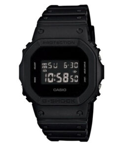 Casio-G-Shock-DW-5600BB-1DR black resin band square shape digital dial men's sports watch