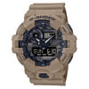 Casio-G-Shock-GA-700CA-5A khaki resin band dual dial men's wrist watch