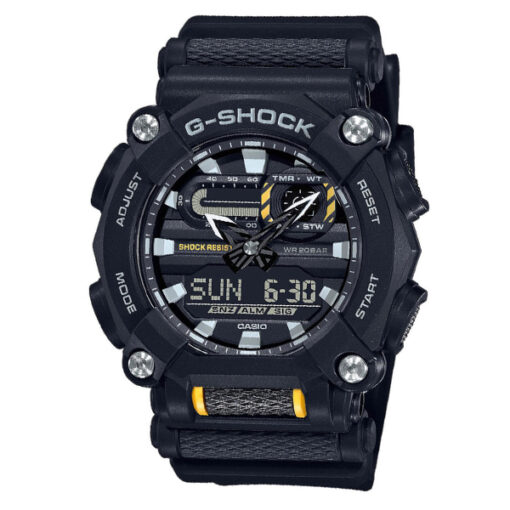 Casio-G-Shock-GA-900-1A black resin band black dial men's analog digital shock resistant watch